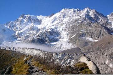 vista del ghiacciaio del belvedere